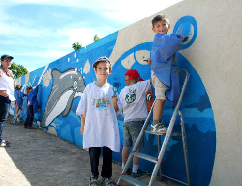 Fresque participative à l’école maternelle du Moulin Vieux, La Londe les Maures, Var