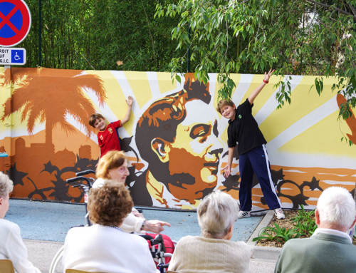 Fresque participative à Toulon, EHPAD Maison de retraite La Minorque et SLAJ  Revest, Var, PACA